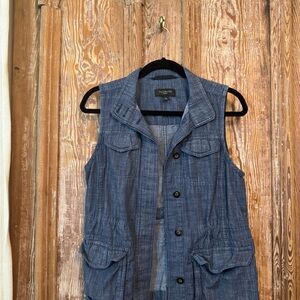 Talbots Classic Blue Denim Vest